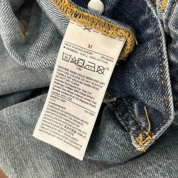 NWT GAP RELAXED DENIM OVERALLS WITH DISTRESSED DETAIL SIZE‎ MEDIUM - Picture 6 of 9